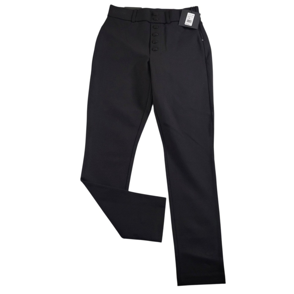 Joe's Jeans Womens 26 NWT Skinny Ankle Ponte Pants Black Side zip-Buttons - High